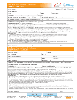 Fillable Online rxassist ENROLLMENT FORM FOR GROUP C MEDICINES - Pfizer ...