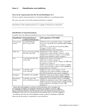 Form 2 Classification and additives - ecolabel.dk