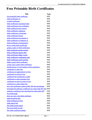 Free Printable Birth Certificates. free printable birth certificates