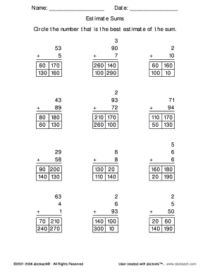 Estimate Sums - abcteach.com