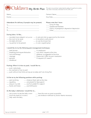 Hospital documents templates for baby - My Birth Plan - Oaklawn Hospital - oaklawnhospital