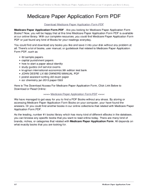 Fillable Online hogeyefestival Medicare Paper Application Form PDF ...