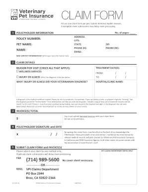 blank form claim 1709 fraud update medical records release fillable petinsurance