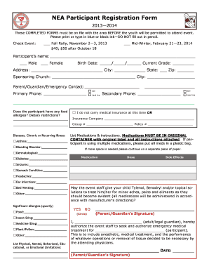 NEA Participant Registration Form - northeastarea.org