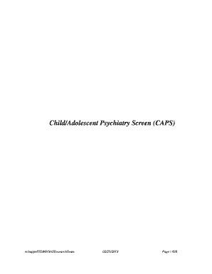 child adolescent psychiatry screen