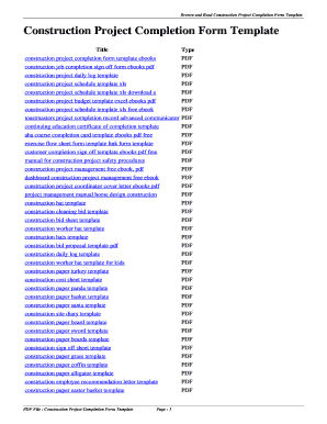 Construction excel templates - Construction Project Completion Form Template. construction project completion form template - ibpg istnet
