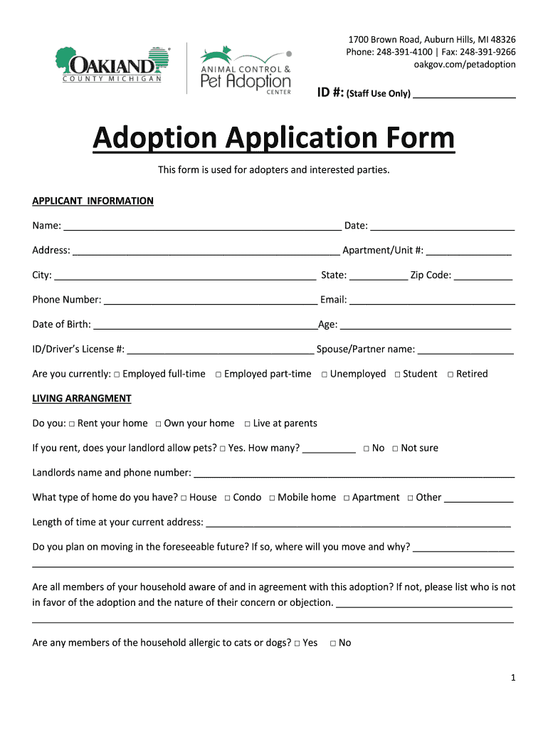 Adoption form: Fill out & sign online | DocHub