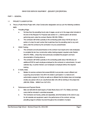 EBHS FOOD SERVICE EQUIPMENT REQUEST FOR PROPOSAL PART 1 ... - ebs k12 mo