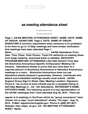 Pta attendance sheet - aa meeting attendance sheet - hf.ishanparmar.net - hf ishanparmar