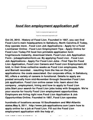 Fillable Online ng ishanparmar food lion employment application pdf ...