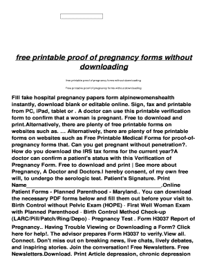 Fillable Online np fumolin free printable proof of pregnancy forms without downloading Fax Email ...