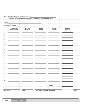 Fillable Online Extra Duty Pay Form Fax Email Print