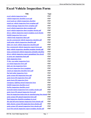 Team report template - Excel Vehicle Inspection Form. excel vehicle inspection form - qbkg evidel