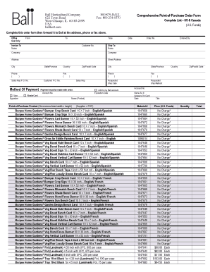 Purchase order format - 800 879-BALL Comprehensive Point-of-Purchase Order Form ...