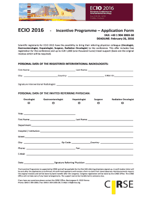 ECIO 2016 Incentive Programme Application Form