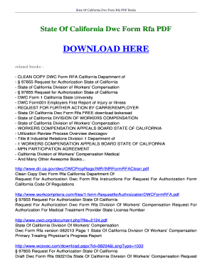 fillable online booksread state of california dwc form rfa free california rfa form