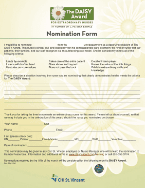 Daisy Award Nomination Form - CHI St. Vincent