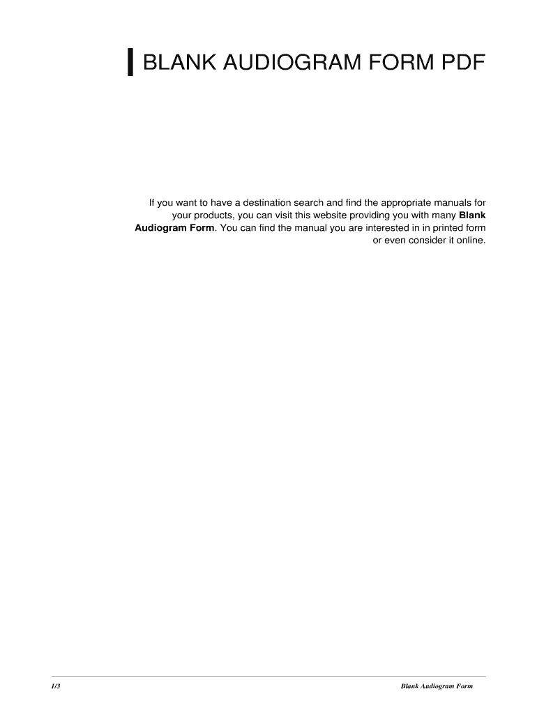 Fillable Online cqzyz Blank Audiogram Form. blank audiogram form ...