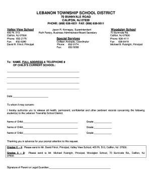 Authorization letter for school documents - RELEASE OF RECORDS AUTHORIZATION LETTER - AS OF 7-1-12 .doc - lebtwpk8