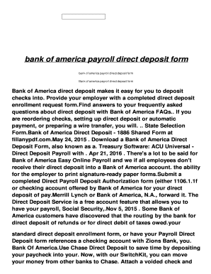 Direct deposit vs wire transfer - bank of america payroll direct deposit form - zw edgstandards