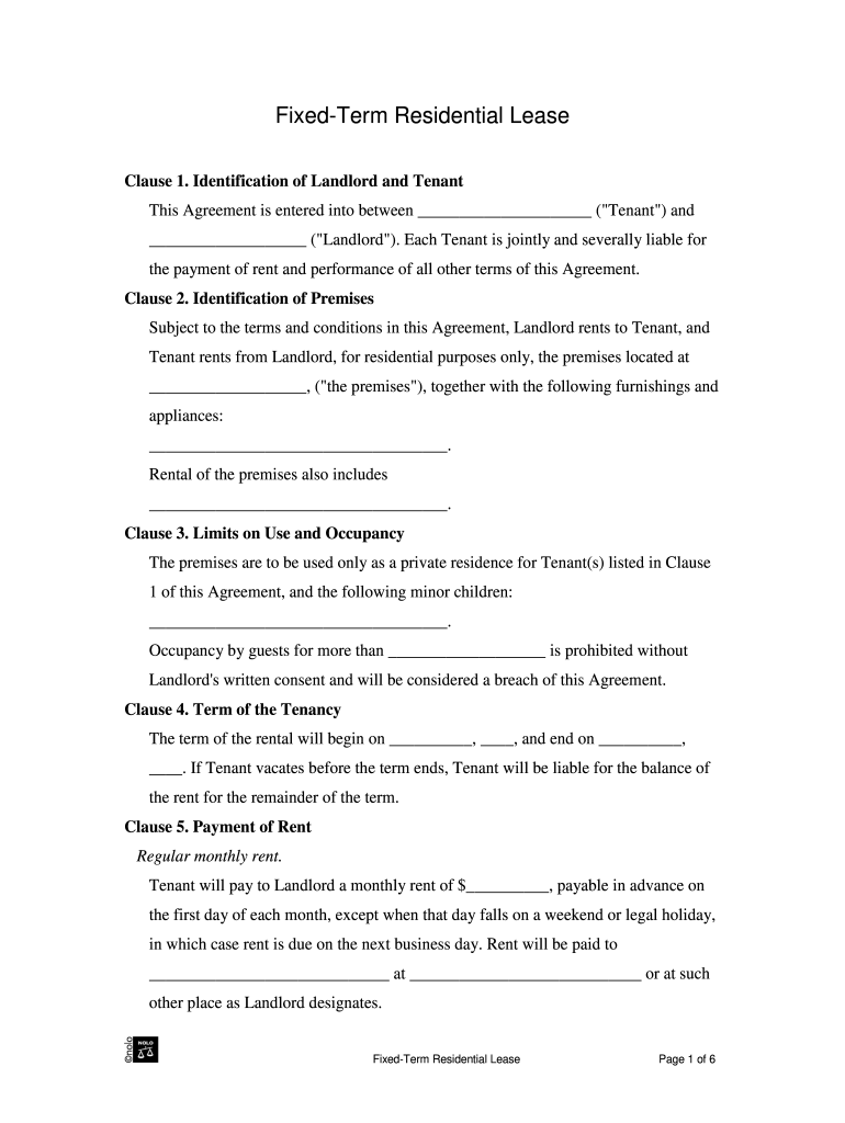 Fixed-Term Residential Lease - Logo, Code Red Realty, LLC Preview on Page 1