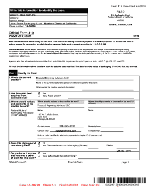 Proof of claim form 410a - form 410 proof of claim example