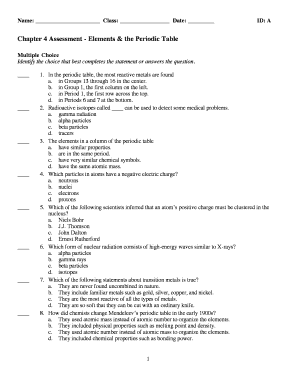 Get to know the elements answer key - chapter 4 assessment answers