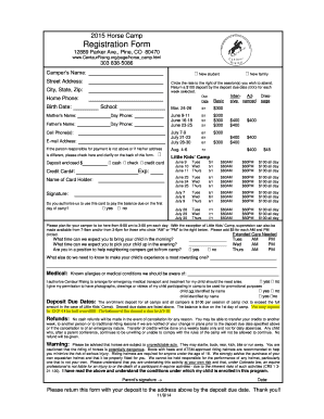 2015 Horse Camp Registration Form - Centaur Rising - centaurrising