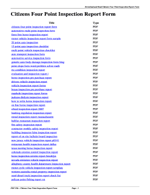 Fillable Online Citizens Four Point Inspection Report Form - juno ...
