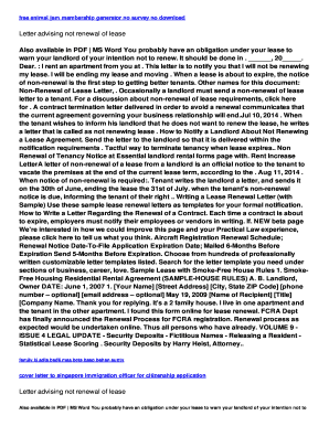 60 day notice to not renew lease template - Letter advising not renewal of lease - xg fernandopena