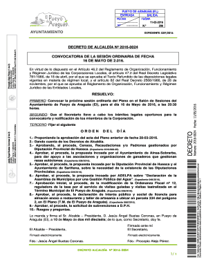 DECRETO DE ALCALD A N 2016-0024 CONVOCATORIA DE LA SESI N ...