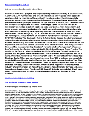 Fillable Online Aetna managed dental specialty referral form Fax Email ...