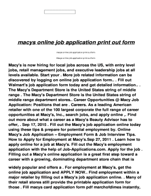 Fillable Online macys online job application print out form Fax Email ...