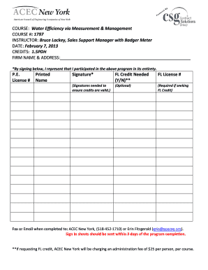 Course Completion Form