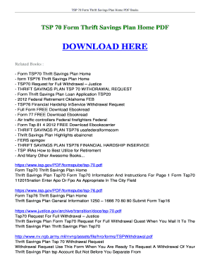Fillable Online ebookscenter TSP 70 Form Thrift Savings Plan Home FREE ...