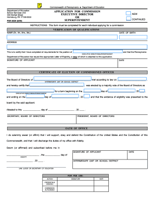 Pennsylvania Executive Director/Superintendent Application