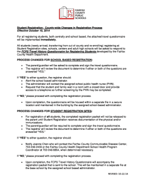 Qatar visa sample - FCPS TRAVEL HISTORY QUESTIONNAIRE FOR REGISTERING STUDENTS revised 10.22 .14 w-date no yellow - fcps