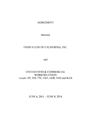 fillable online ufcw324 agreement between food 4 less of california food4less application form
