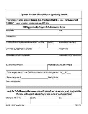 2015 Apprenticeship Program Self - Assessment Review - California ...