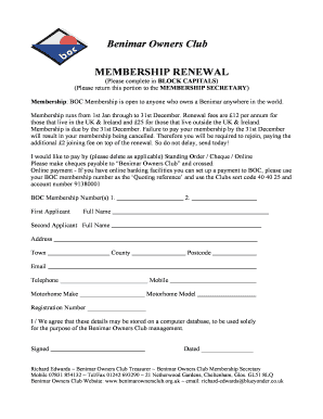 Benimar Owners Club MEMBERSHIP RENEWAL - benimarownersclub org