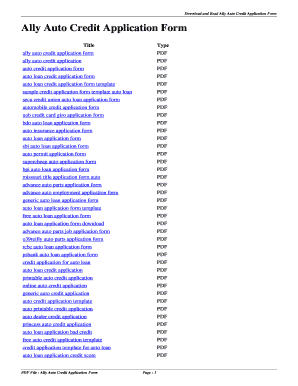 Credit facility form template - ally credit application