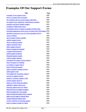 Fillable Online Examples Of Oer Support Forms. examples of oer support ...