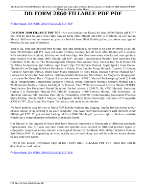 Fillable Online DD FORM 2860 FILLABLE PDF PDF. DD FORM 2860 FILLABLE ...
