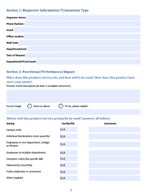 Blank form template - EIT Procurement Form - California State University, Northridge