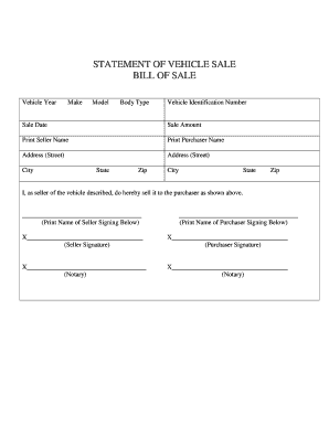 fillable online statement of vehicle sale car club council of