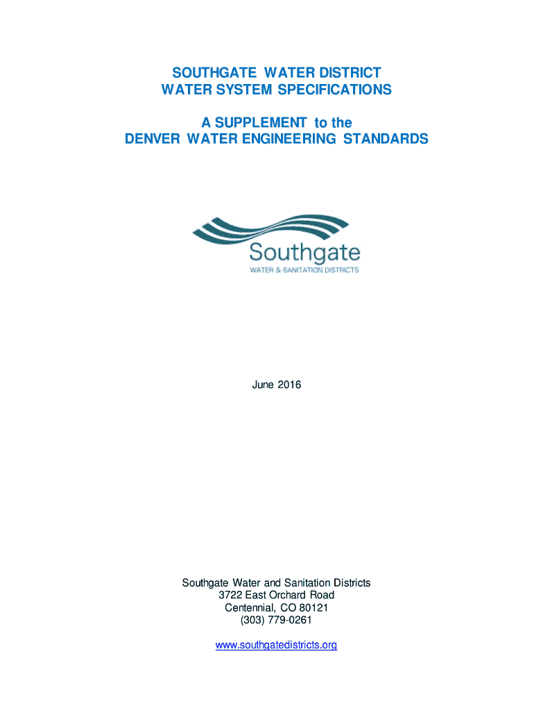 Fillable Online southgatedistricts SOUTHGATE WATER DISTRICT WATER
