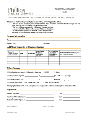 Program Modification Form - pgu.edu