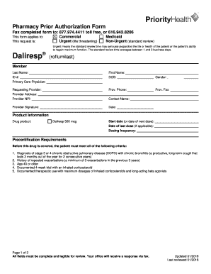 Fillable Online Prior authorization form. Request determination and ...