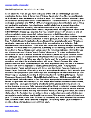 Fillable Online Goodwill applications form print out now hiring Fax ...