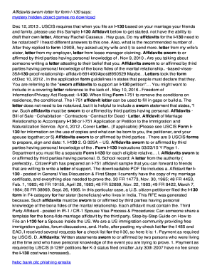 Affidavits sworn letter for form i-130